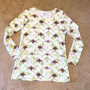 💚🤎J.Jill Pure Jill Print Long Sleeve Tee🤎💚